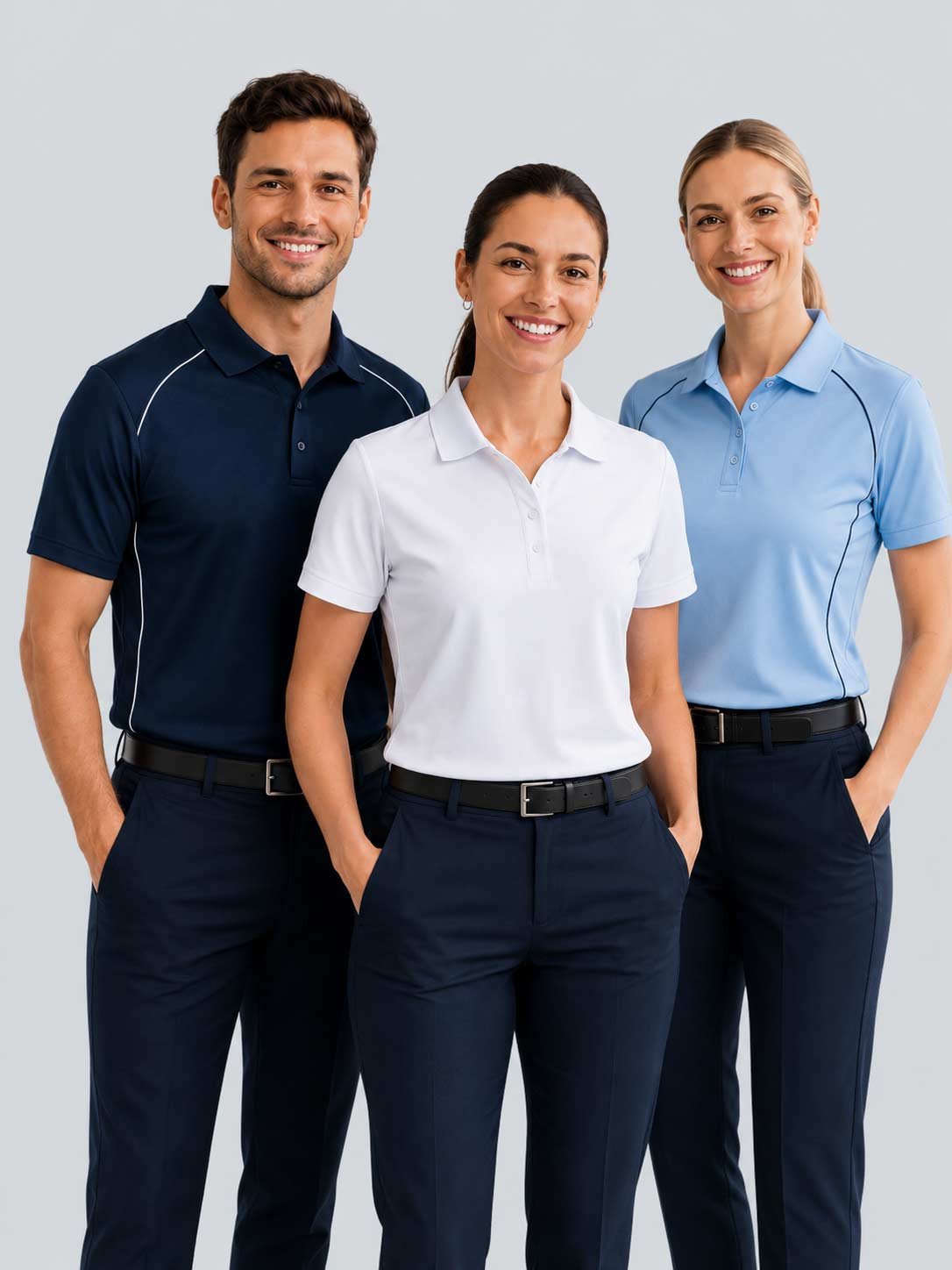 Business uniforms including polos, shirts and professional team apparel